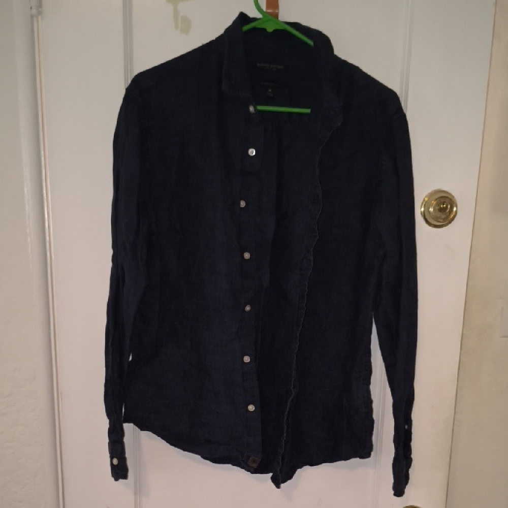 Banana Republic | Men's Casual Button Down Shirt - Dark Blue